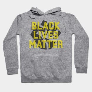 Black Lives Matter Clenched Fist Yellow Text Hoodie